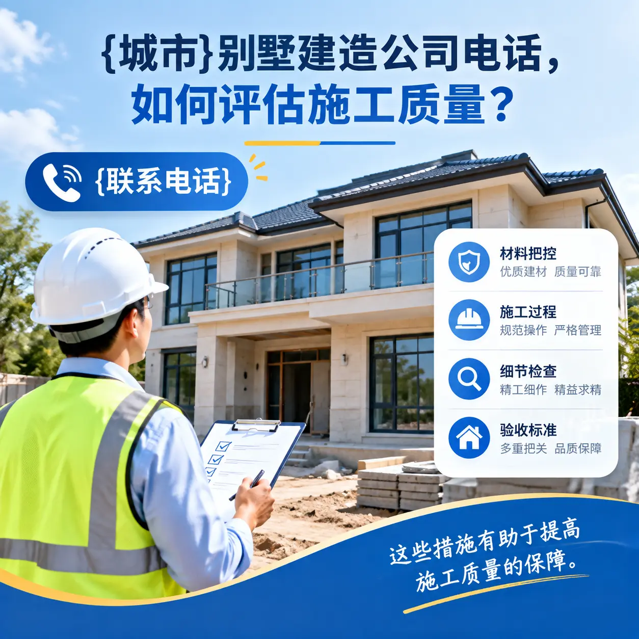 福泉别墅建造公司电话,如何评估施工质量?